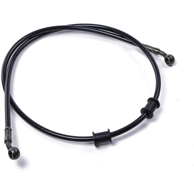 Electomania 500mm-1200mm Motorcycle Scooter Bikes Braided Steel Brake Clutch Oil Hose Line Pipe – Black, 120cm