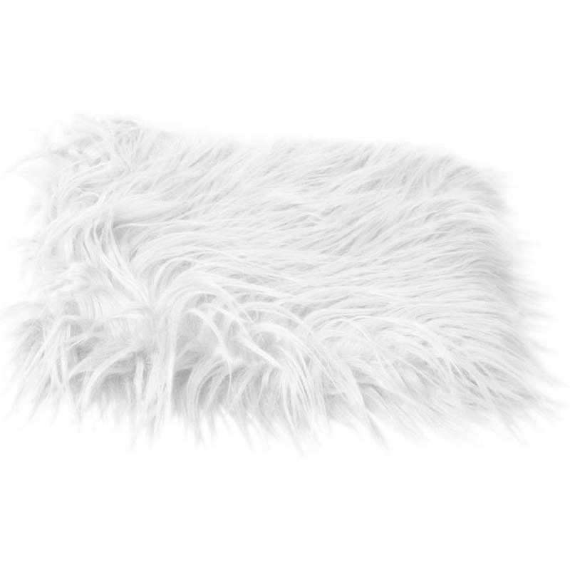 Electomania  Blanket Faux Fur Photography Photo Prop Baby Newborn Background Backdrop Rug (White, 0-3 Months)