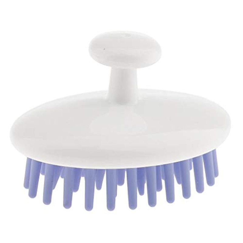 Electomania Comfortable Silicone Body Washing Hair Shampoo Scalp Massage Brush Comb Conditioner Clean Head Salon – Purple+White