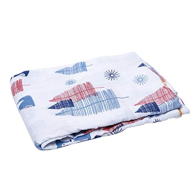 Electomania  Newborn Baby’s Soft Muslin Cotton Fox Pattern Swaddle Blanket