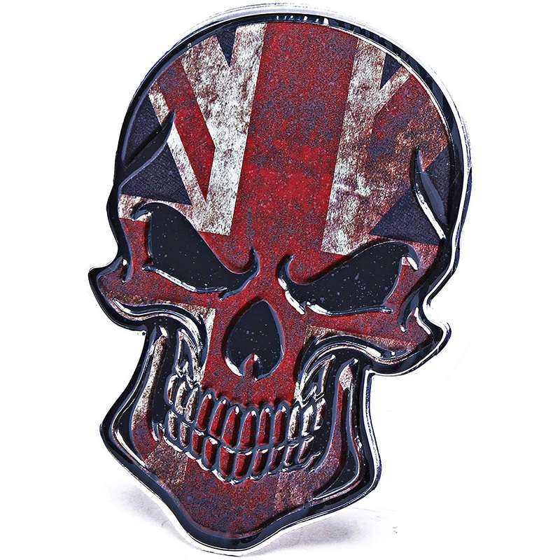 Electomania Skull Metal Head Car Sticker Car Styling Decal Reflective Car & Bike Sticker 3D Metal Logo Sticker Car Motorcycle Badge Emblem (Britain)