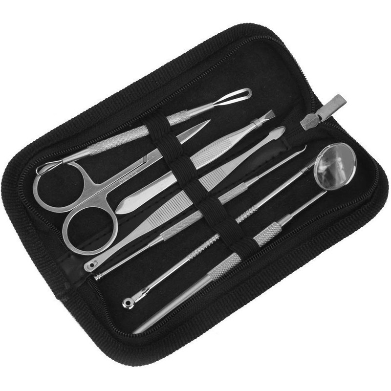 Electomania Stainless Steel Blackhead Pimple Blemish Remover Scissors Tool Kit 7 Pcs