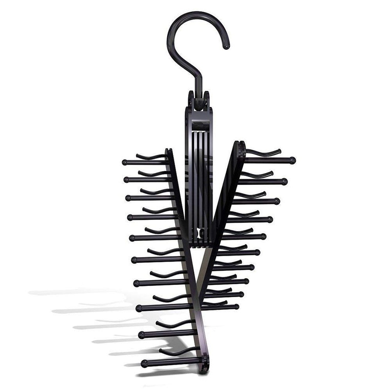 Electomania Tie Rack Hanger Necktie Cross Hanger Closet Tie Organizer Holds 20 Ties Adjustable Criss Cross Design
