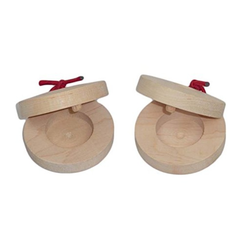 Electomania 1 Pair Wooden Castanets Wood Percussion Flamenco Musical Instrument