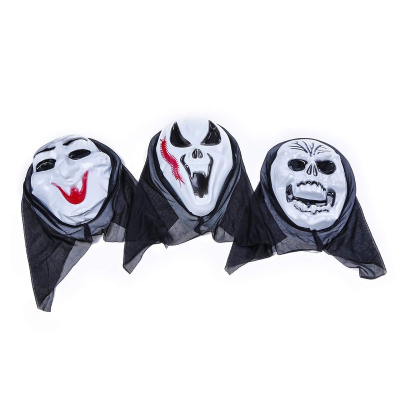 Electomania 3 Different Scarry Horror Tricky Mask for Halloween (Black)-Set of 3