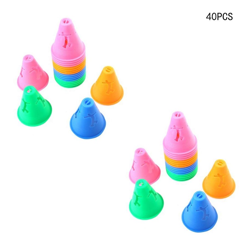 Electomania 40Pcs Hollow Out Bright Color Slalom Cones for Slalom Skating Cone Skating (Multicolor)