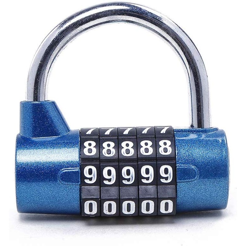 Electomania 5 Digit Combination Padlock Travel Gym lockers, Doors, cupboards, Drawers Luggage Locker Security Lock – Blue