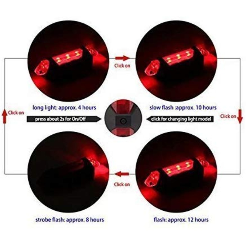 Electomania  Bicycle LED Light USB Rechargeable Safety Warning Bicycle Rear Light (Red)