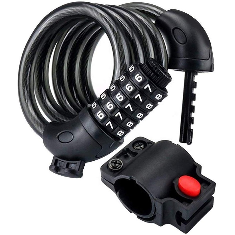 Electomania  Bike Cable Locks Portable Coiling Steel Loop Cable & Lock, Cable Dia.12mm, 0.47Inches