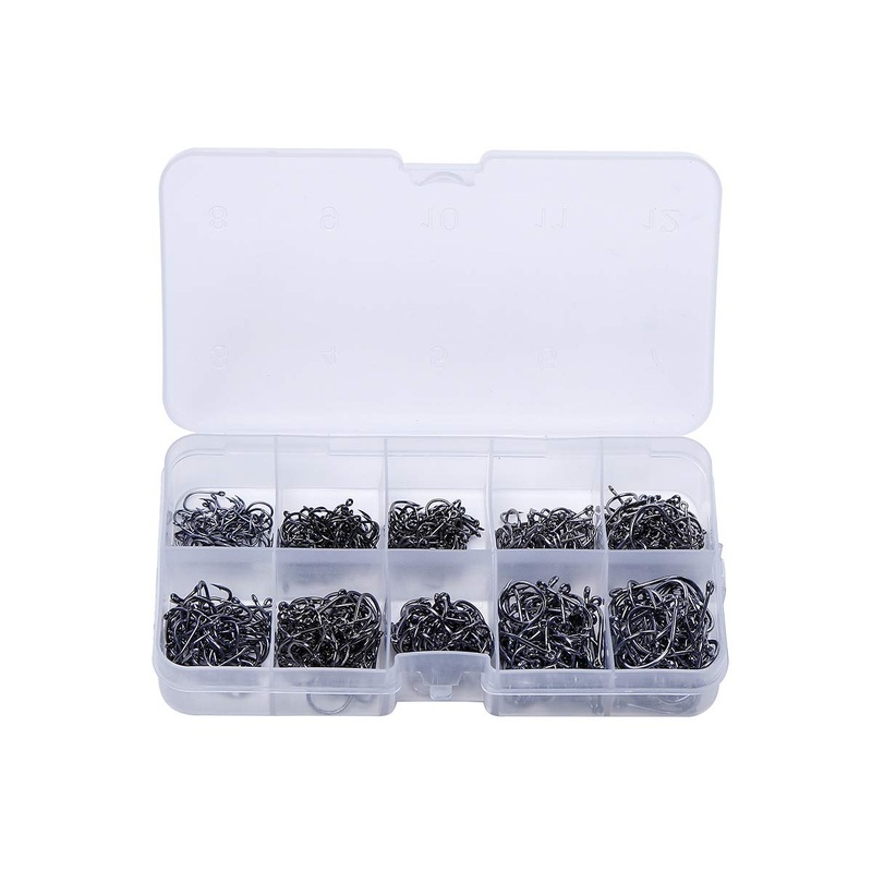 Electomania  Box Fishing Hook Barbed Carp Fishhooks Jig Fishing Tool #3 to #12500PCS