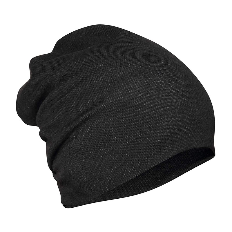 Electomania  Cotton Slouchy Beanie and Skull Cap for Summer, Spring Season, Can be Used as a Helmet Cap TooBlack