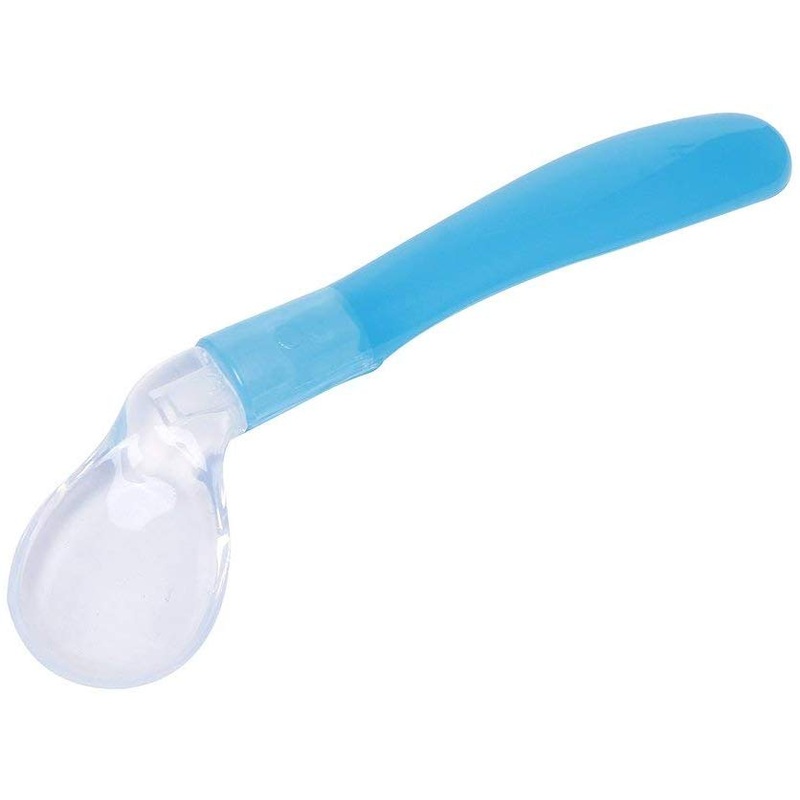 Electomania Elbow Silica Gel Soup Spoon Baby Safety Soft Spoon Baby weaning Spoon (Blue)