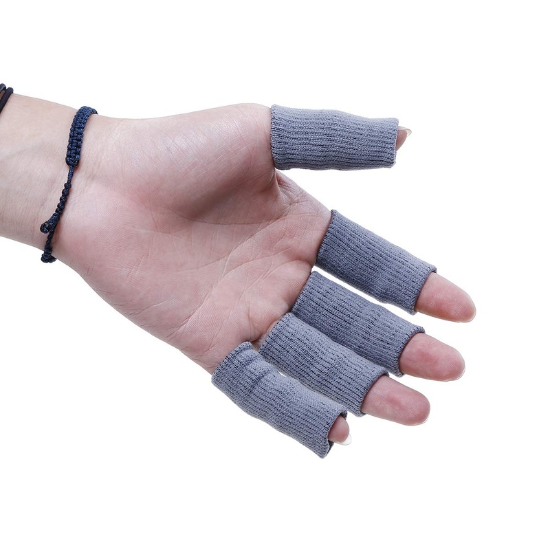 Electomania Finger Support Sleeve Protector with Soft Cushion Pressure for Outdoor Sports -Set of 10 (Grey)