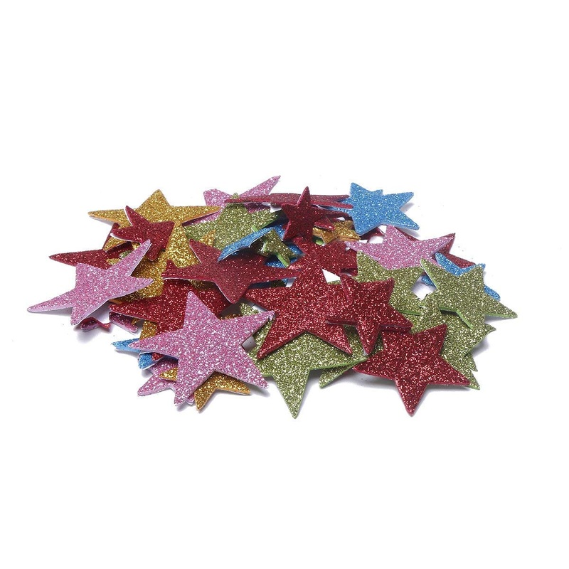 Electomania Foam Flashing Pentagram Wall Decoration Wall Sticker Children’s House Decoration Creative Sticker 50 Stars 1 Set