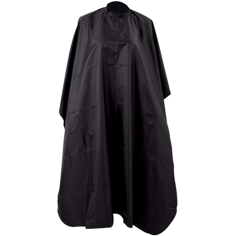 Electomania Hair Cutting Hairdressing Cloth Barbers Hairdresser Salon Adult Waterproof Cape Gown Wrap (Black)