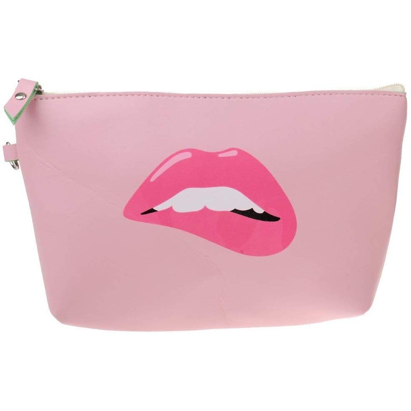 Electomania Hot Lip Big Eyes Design Makeup Cosmetic Bag Travel Pouch (Pink)