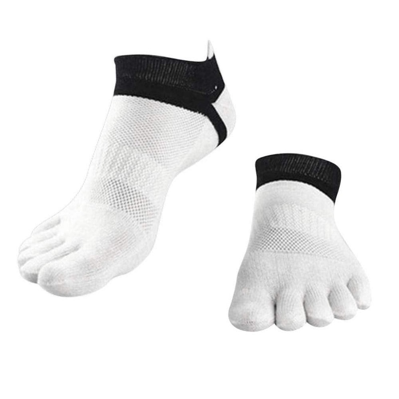 Electomania Men’s 5 Toe Socks Sports Five Finger Socks Breathable 1 Pairs – White