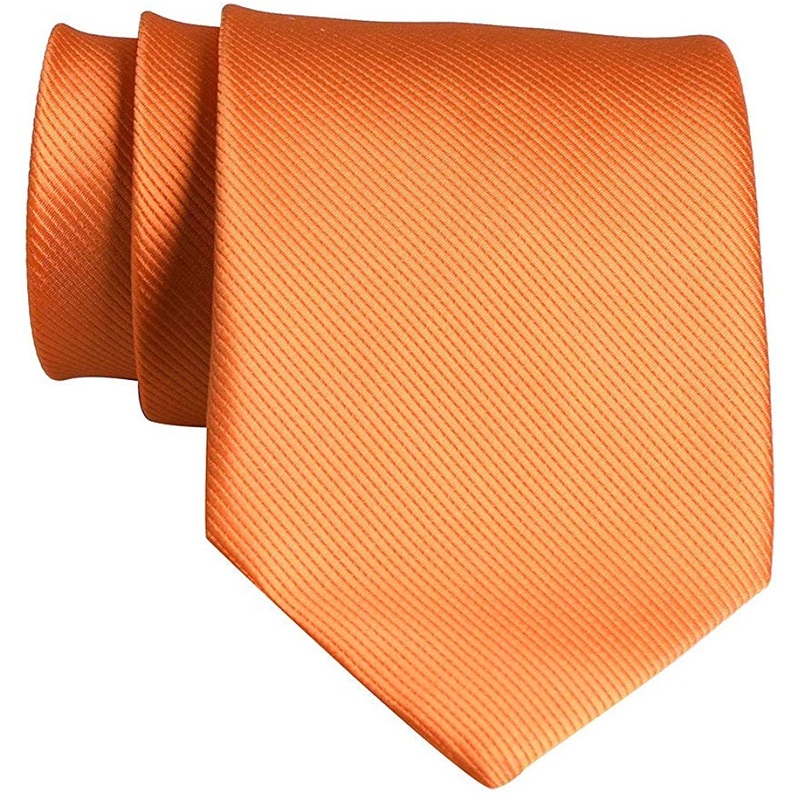Electomania  Men’s Handmade Silk Solid Color Wedding Party Tie Business Suit Tie Unisex tie (Orange)