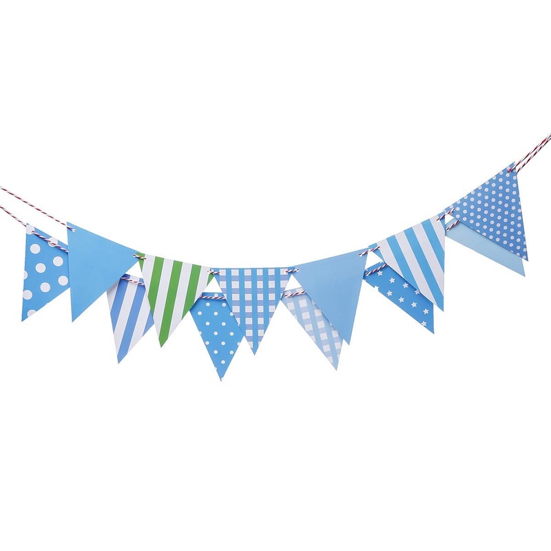 Electomania Party Bunting Flags Banner for Kids Room, Play School Decoration, Birthday Party, Baby Shower (Blue)