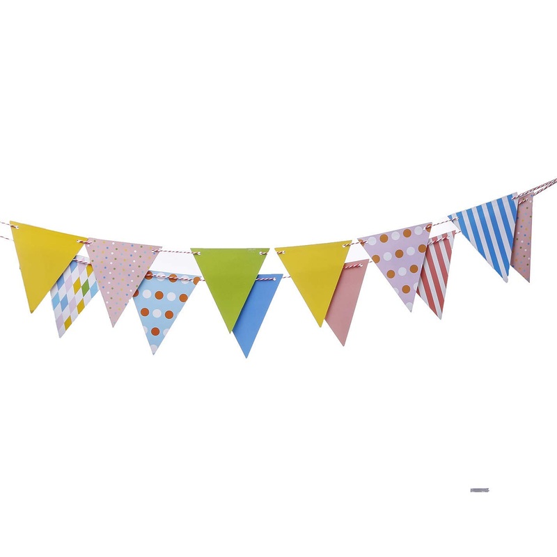 Electomania Party Bunting Flags Banner for Kids Room, Play School Decoration, Birthday Party, Baby Shower (Multi Color)
