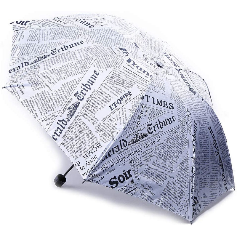 Electomania  Retro Newspaper Umbrella Black Plastic Simple Sunscreen Foldable Umbrella Sunscreen Large Folding Umbrella