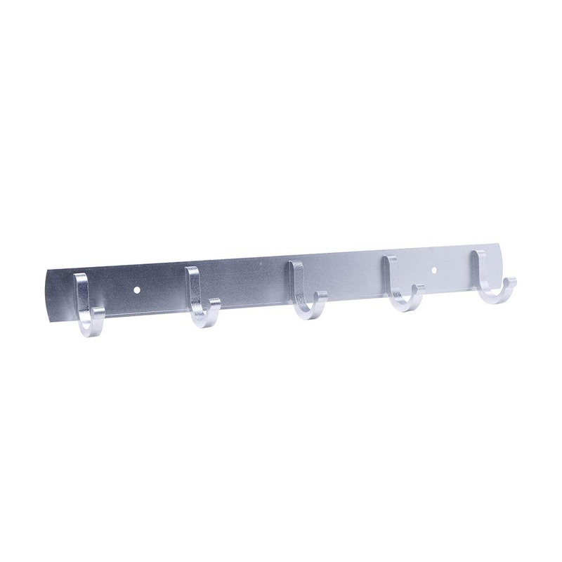 Electomania Stainless Steel Plate Hanger Robe Hook Coat Bath Towel Hook (5 Hook)