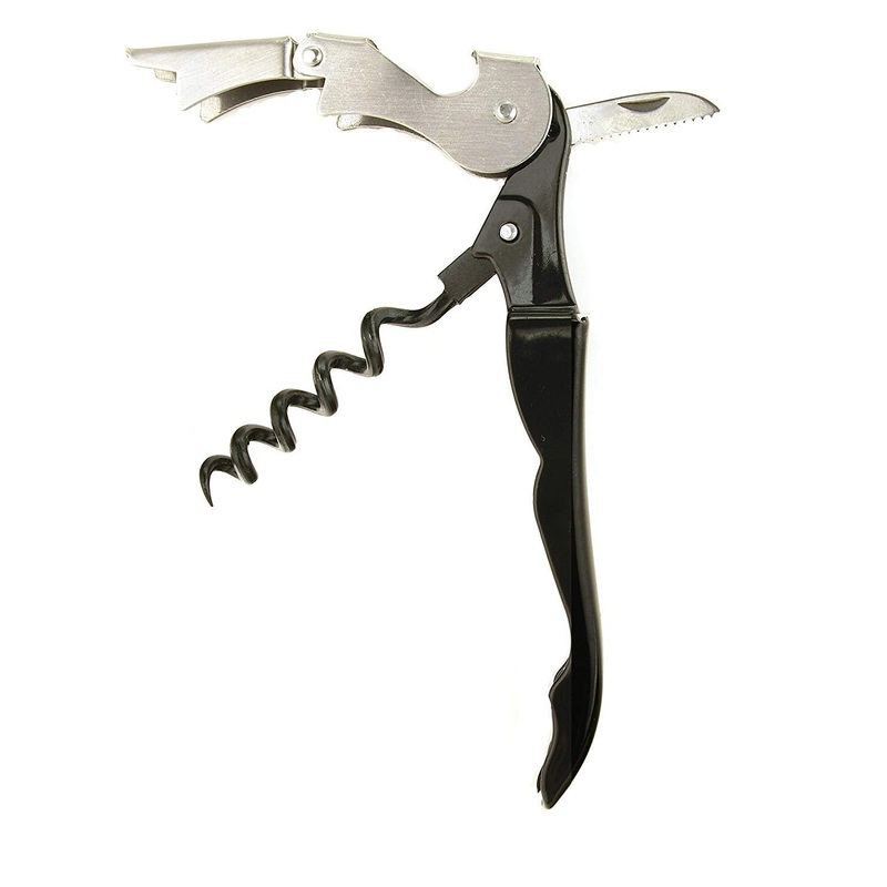 Electomania Stainless Steel Wine Cork Screw, Sommelier Knife Style with Bottle Opener and Foil Cutter, The Economy Choice of Waiters and Bartenders