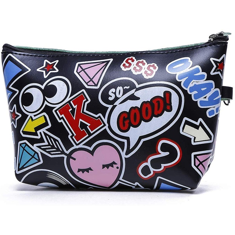 Electomania Waterproof Cosmetic Pouch Bag Mini Wallet for Girls Creative Zero Purse (Black, 20.5 * 13CM)