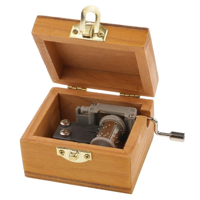 Roll over image to zoom in Electomania Tiny Scenery Wood Music Box Hand-Cranked Melody Box (Castle in The Sky)