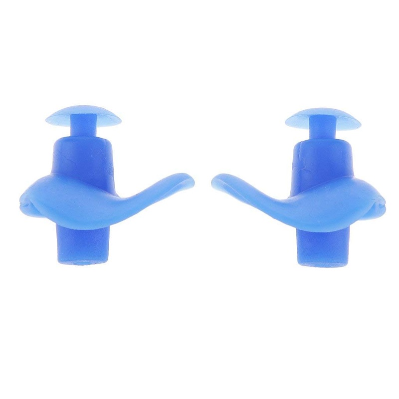 Electomania 1 Pair Earplugs Silicone Swimming Ear Plugs for Adults Kids Reusable Unisex Waterproof Spiral Swimming Diving Molded Professional Soft Flexible Showering Surfing Swim Earplugs (Blue)