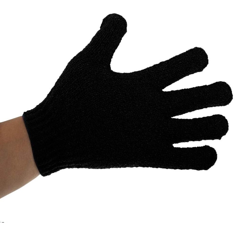Electomania 1 Pair Home Spa Exfoliating gloves Hydro full body wash to cleanse scrub glove – Shower & Bath – Deep clean dead skin and Improves blood circultion (Black)