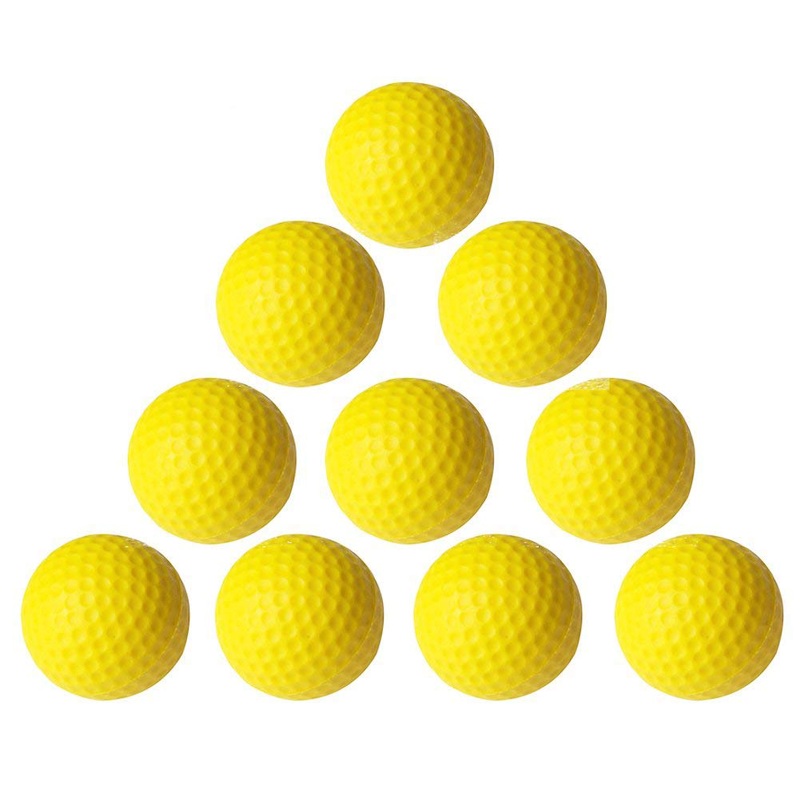 Electomania 10 Pcs Practice Golf Balls Foam Sponge Soft Elastic Balls Indoor Outdoor Golf Training Aid Balls Yellow