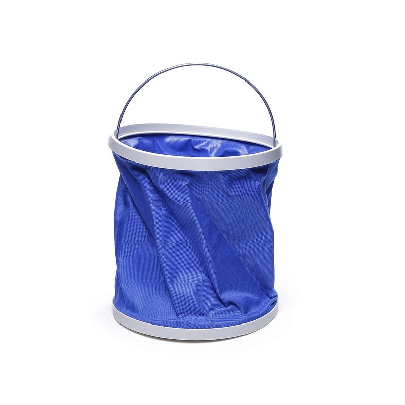 Electomania 11L Portable Foldaway Water Bucket for Camping Fishing Boating Fold Size 27X24.5CM, Open Size 4X24.5CM (Blue)