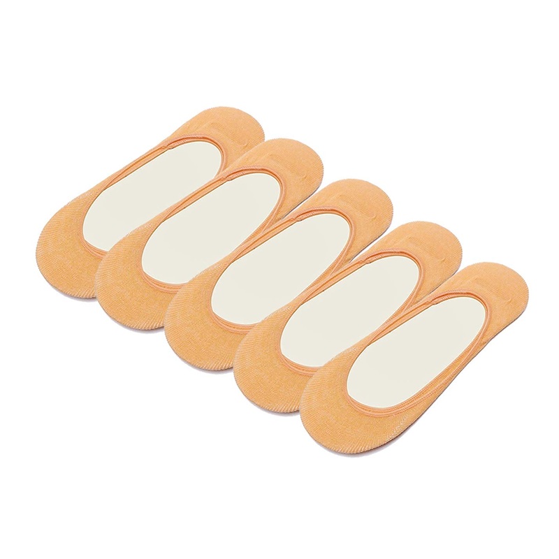 Electomania 5pair Bamboo fiber orange stockings spring and summer anti – drop invisible socks (Orange)