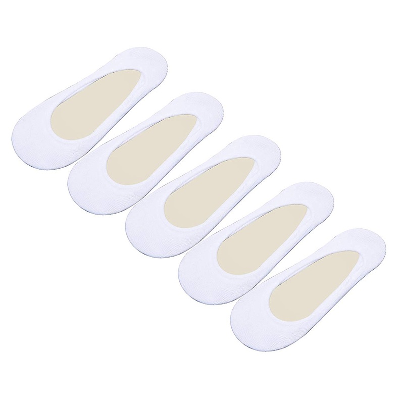 Electomania 5pair Bamboo fiber orange stockings spring and summer anti – drop invisible socks (White)