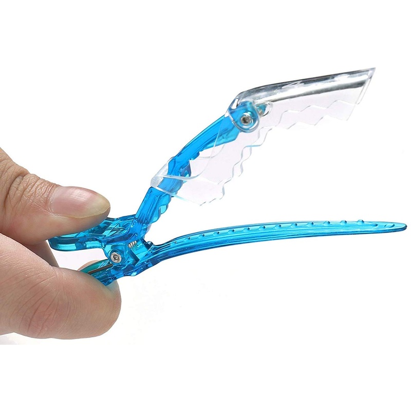 Electomania  6Pcs Crocodile Sectioning Clips Clamps Hairdressing Salon Hair Styling Grip Transparent Professional Hair Stylist Hair Clips
