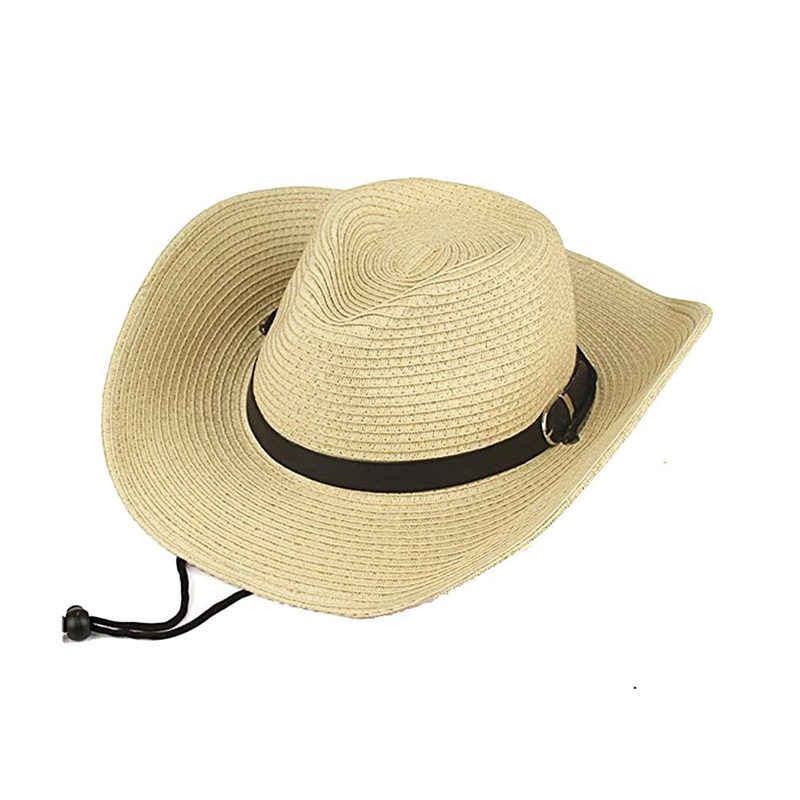 Electomania Fashion Mens Straw Cowboy Sun Hat Cap Costume Gift – Beige