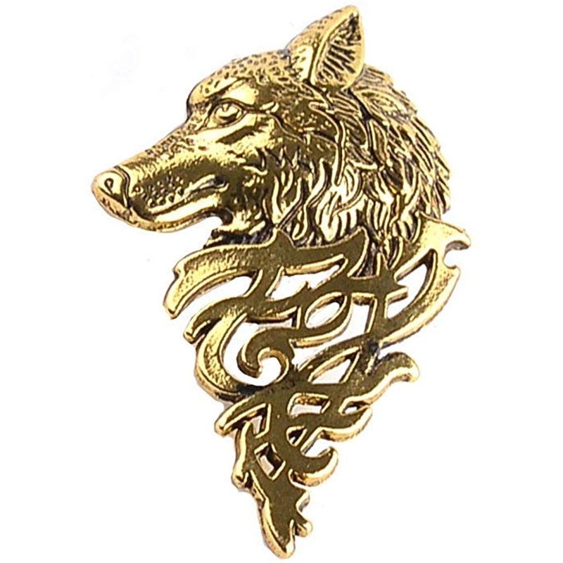 Electomania  Vintage Europe Wolf Badge Brooch Lapel Pin Men Women Shirt Suit Brooch