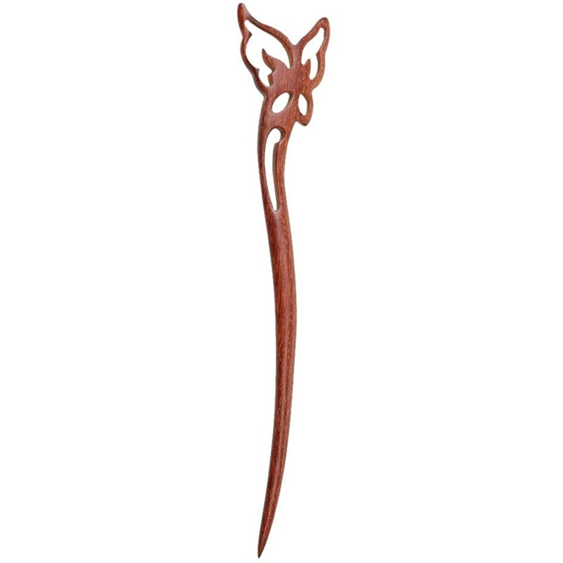 Electomania  Womens Vintage Chinese Traditional Wooden Hair Stick Pin Hairpin – Wood, 18cm