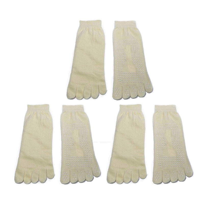Electomania Yoga Socks, Pilates Socks, Plain Non-Slip Socks, Stretch Breathable Five-Finger Socks (3 Pair)