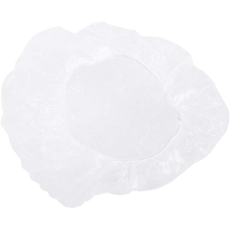 Electomania 100 Pieces in 1 Set Clear Disposable Plastic Shower Caps Large Elastic Thick Bath Cap For Women Spa,Home Use,Hotel and Hair Salon