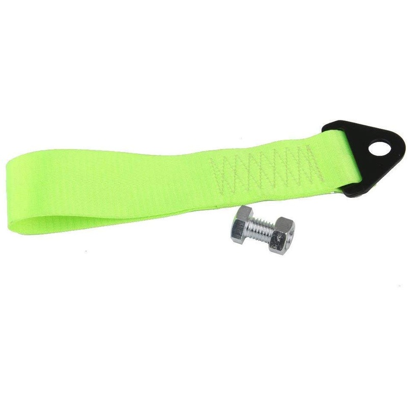 Electomania 2 Tons Racing Car Tow Towing Strap for Front Bumper Hook Truck (Green)