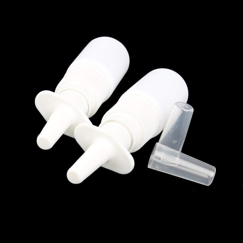 Electomania 4Pcs 10ML Empty Plastic Nasal Spray Bottles Pump Sprayer Mist Nose Spray Refillable Bottle with Cap-White
