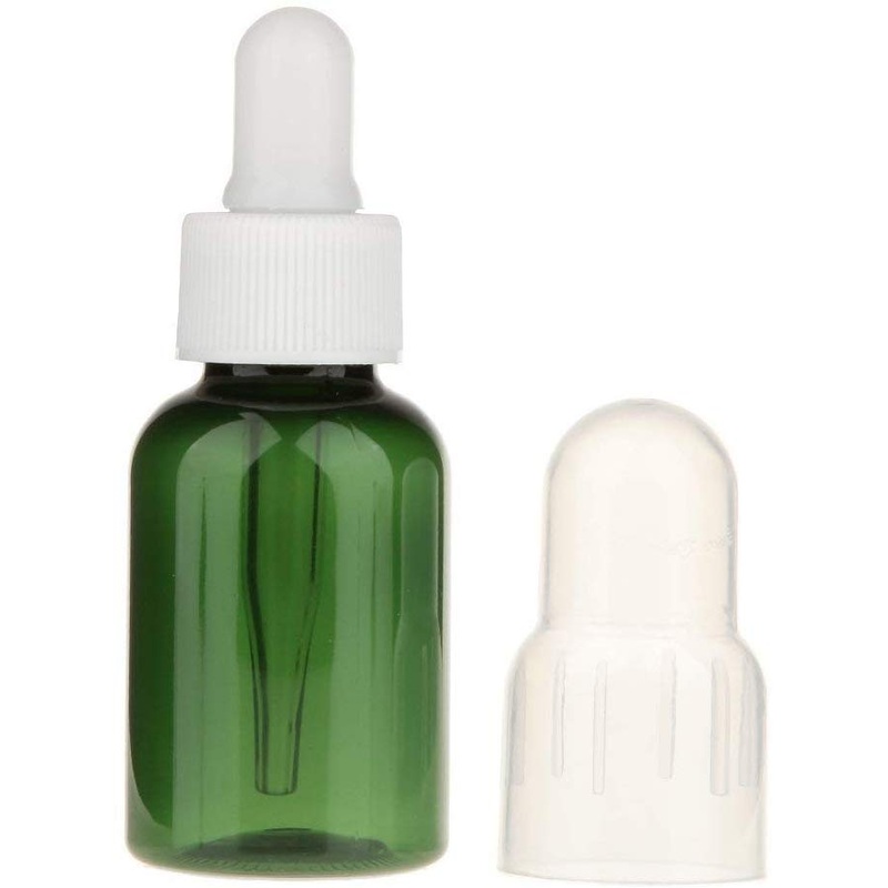 Electomania  6pcs 35ml Plastic Transparent Empty Dropper Bottle with Pipette Essential Oils Aromatherapy Massage Oils Sample Bottles (Green)