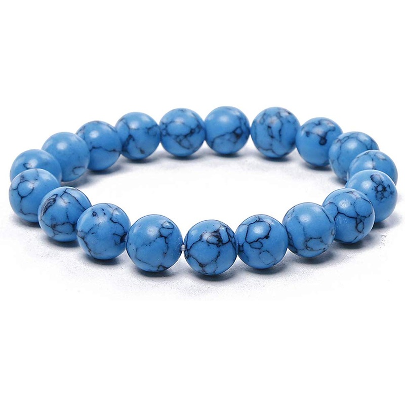 Electomania 8mm Turquoise Bracelet Healing Lingqi Natural Stone Bracelet Charm Bracelet