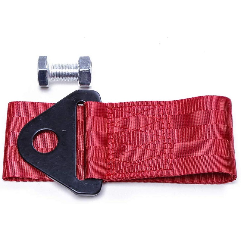 Electomania   Car Decorate Tow Towing Strap for Front Bumper Hook Truck (Red)