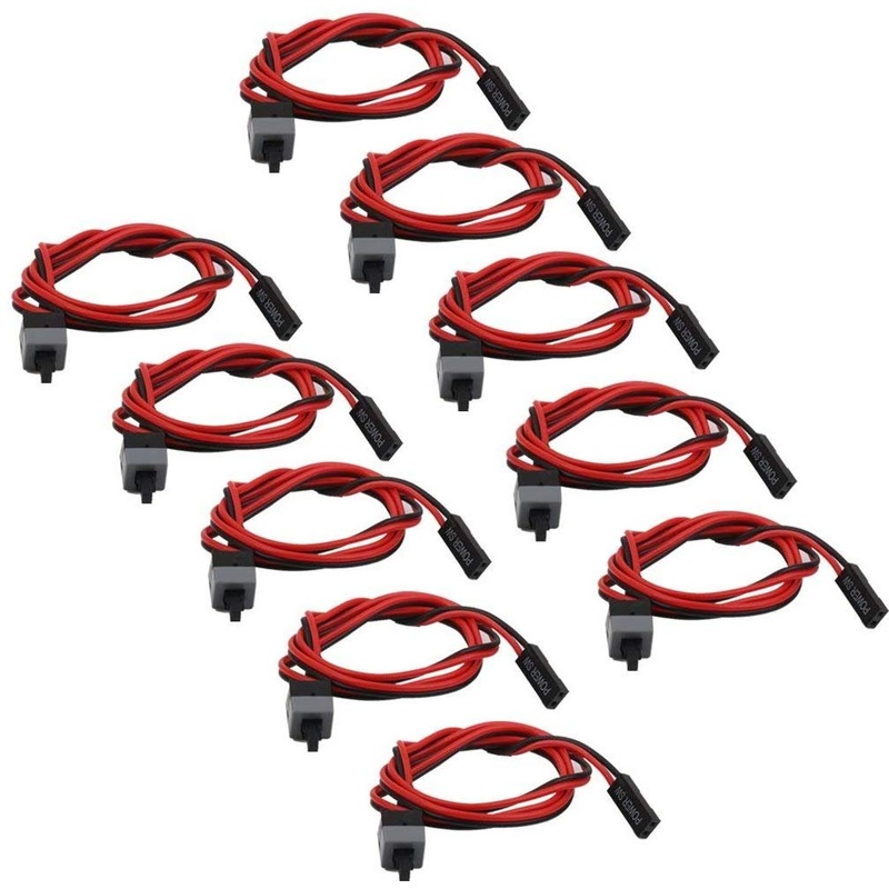 Electomania Computer Motherboard Power Cable Switch on/ff/Reset Button Replacement -10 Pieces