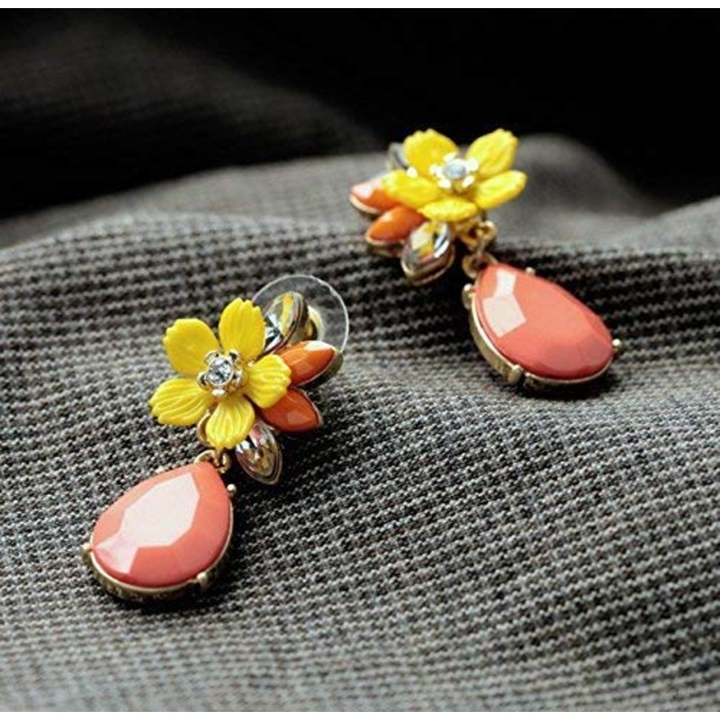 Electomania  Earrings Hoop Fashion Resin Handmade Pendant Earrings for Women (Pink)