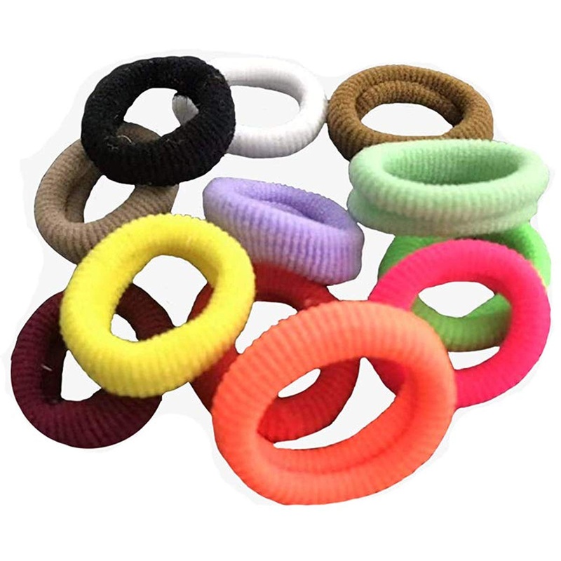 Electomania Elastic Cotton Stretch Girl Hair Ties Bands Headband Durable Hair Accessories Ponytail Holder Stretching Rubber Bands (12 pcs Multicolor)