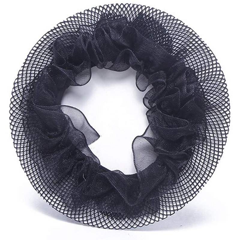 Electomania Elastic Round Net Bun Cover Hair Clip Band (Black)
